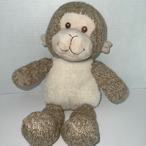 walmart Other - Spark Create Imagine Plush Monkey w/brown Brown Knit Sherpa Sweater & Rattle 14”
